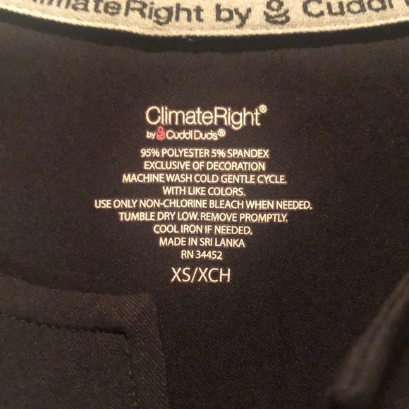 Cuddle Duds Scrub Climate Right Black Size XS - Picture 2 of 7